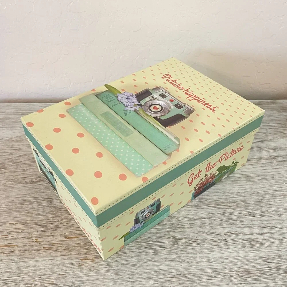 Storage Box Picture Happiness Camera Books Typewriter Flowers Photo